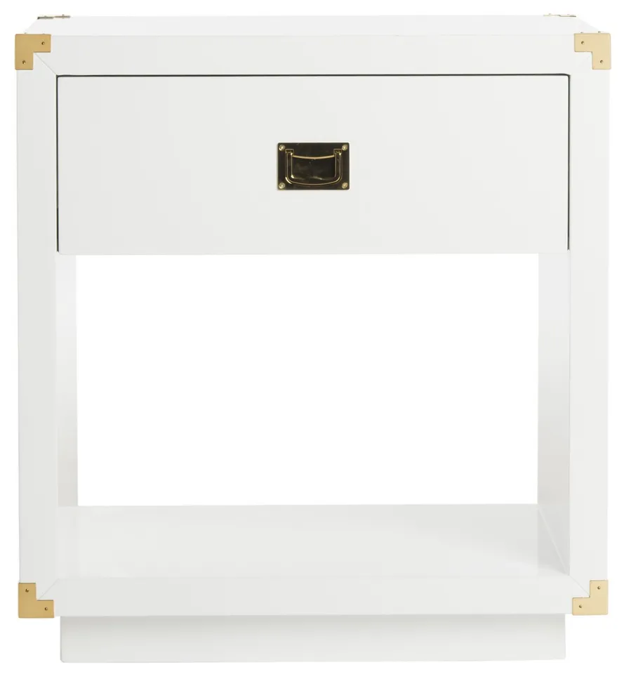 Lella Lacquer Side Table - White - Safavieh