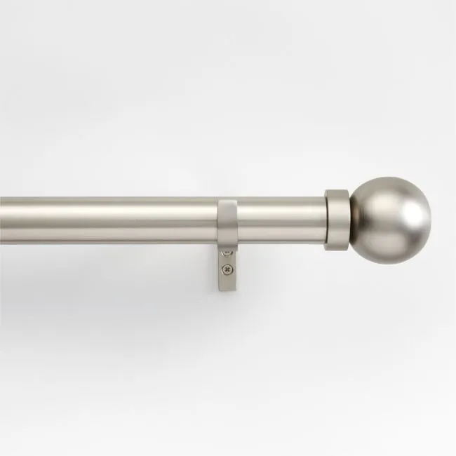 1.5" Brushed Nickel 120"-170" Rod with Large Round Finial
