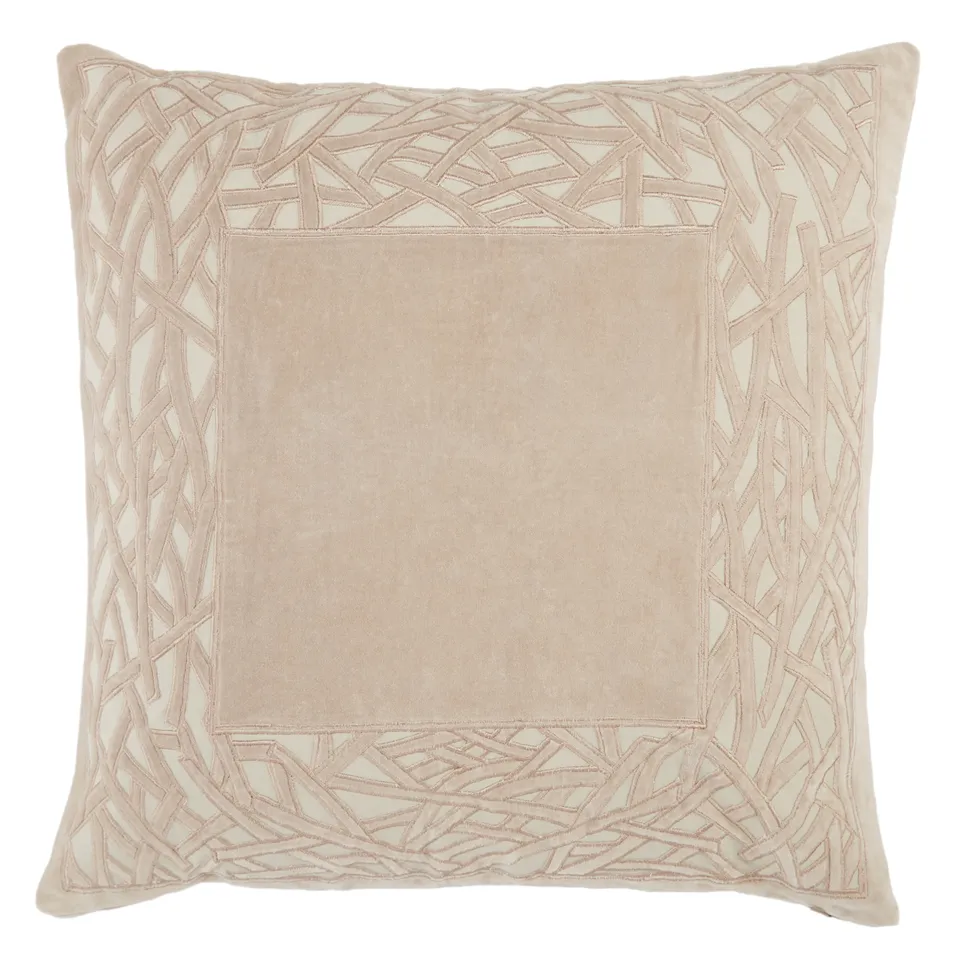Birch Trellis Beige/ Cream Pillow Cover (22" Square)