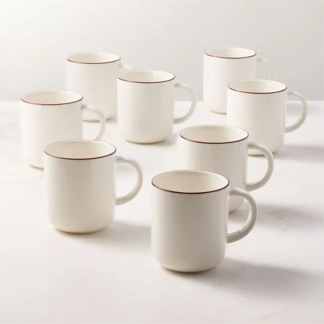 Contact Oxblood Rim Ceramic Mug 16oz