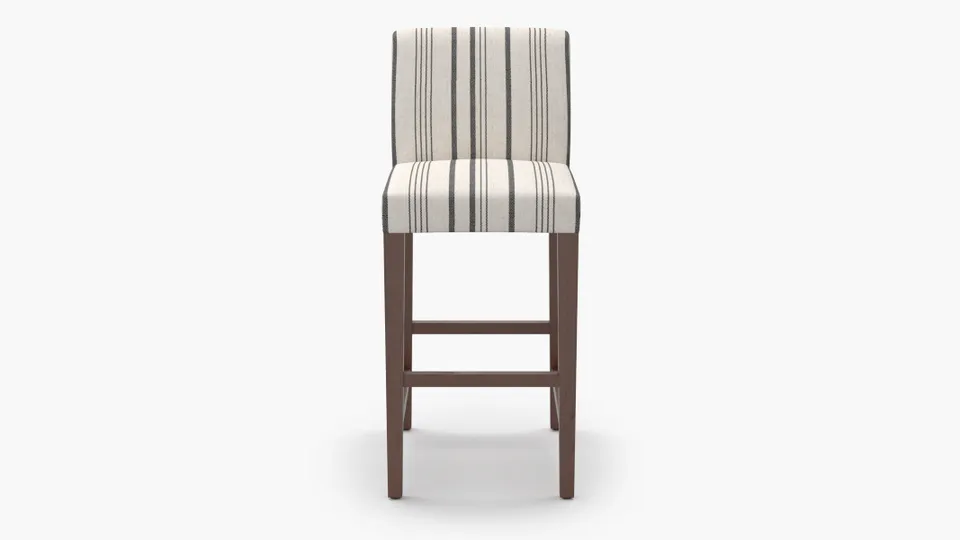 Signature Dining Bar Stool, Black Market Stripe, Walnut Square Tapered Leg