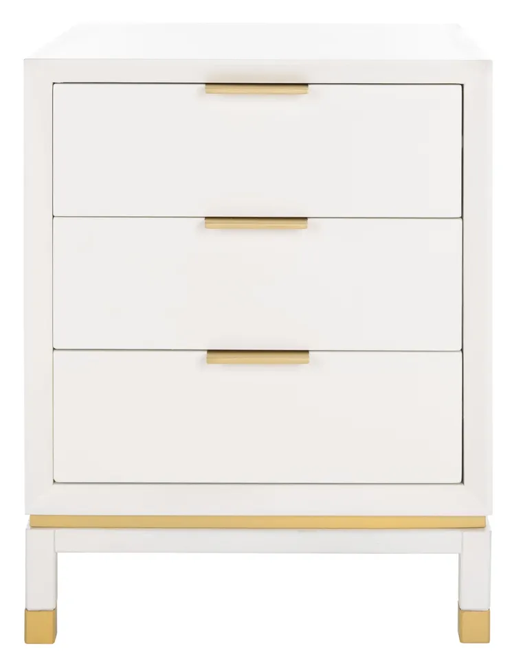 Baskin 3 Drawer Accent Table - White