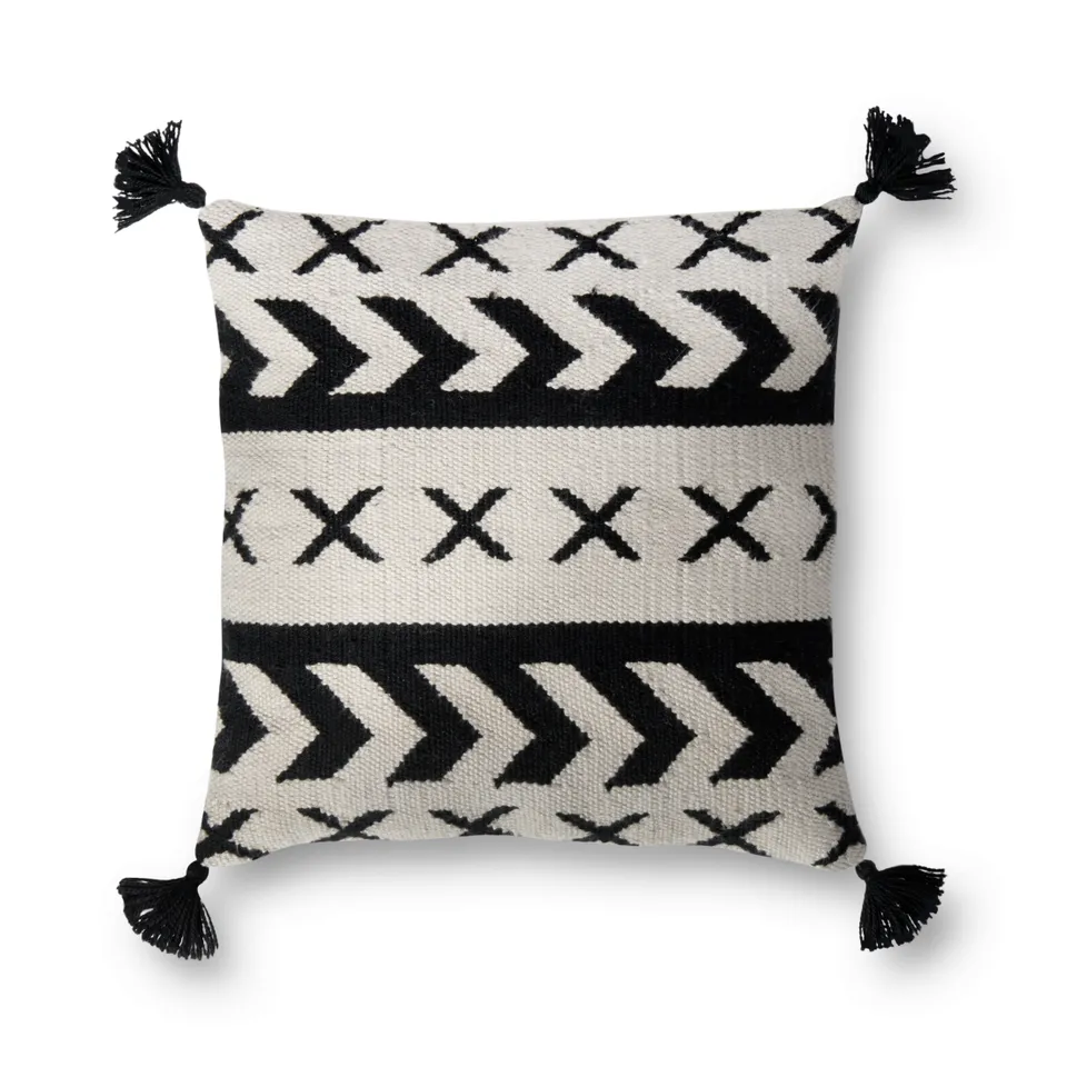Loloi No Name Black / Ivory 18" x 18" Cover Only