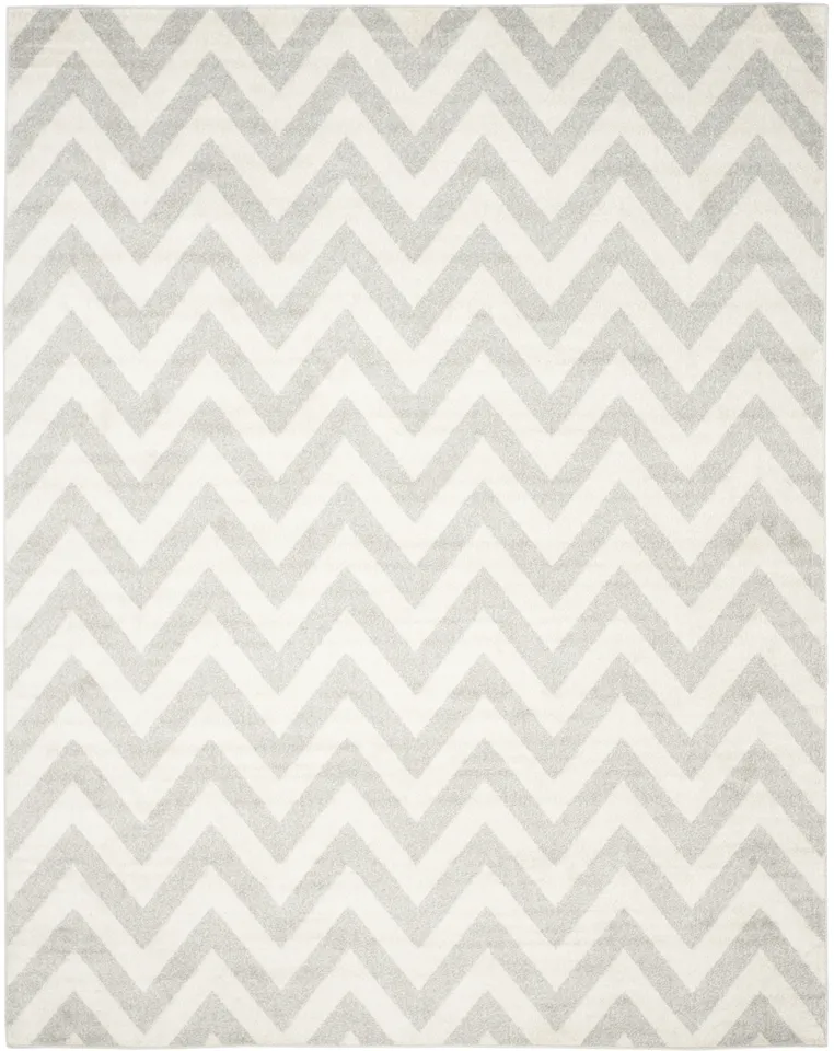 Arlo Home Indoor/Outdoor Woven Area Rug, AMT419B, Light Grey/Beige,  8' X 10'