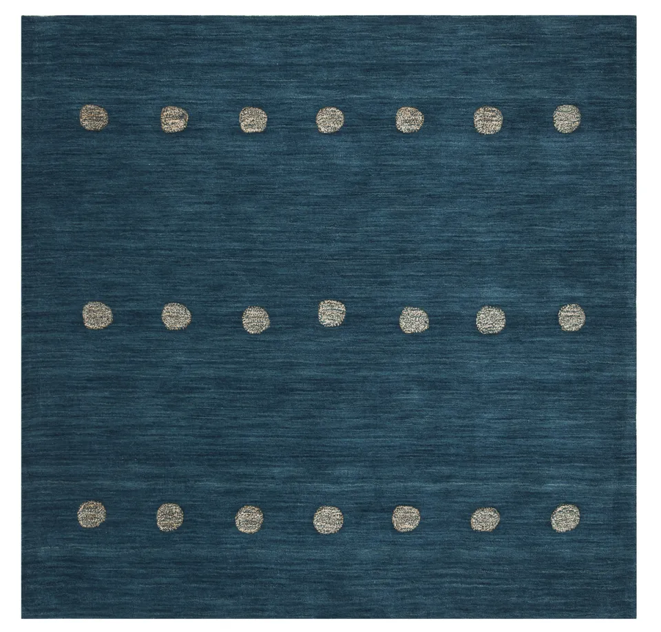 Arlo Home Hand Loomed Area Rug, HIM590M, Blue,  6' X 6' Square