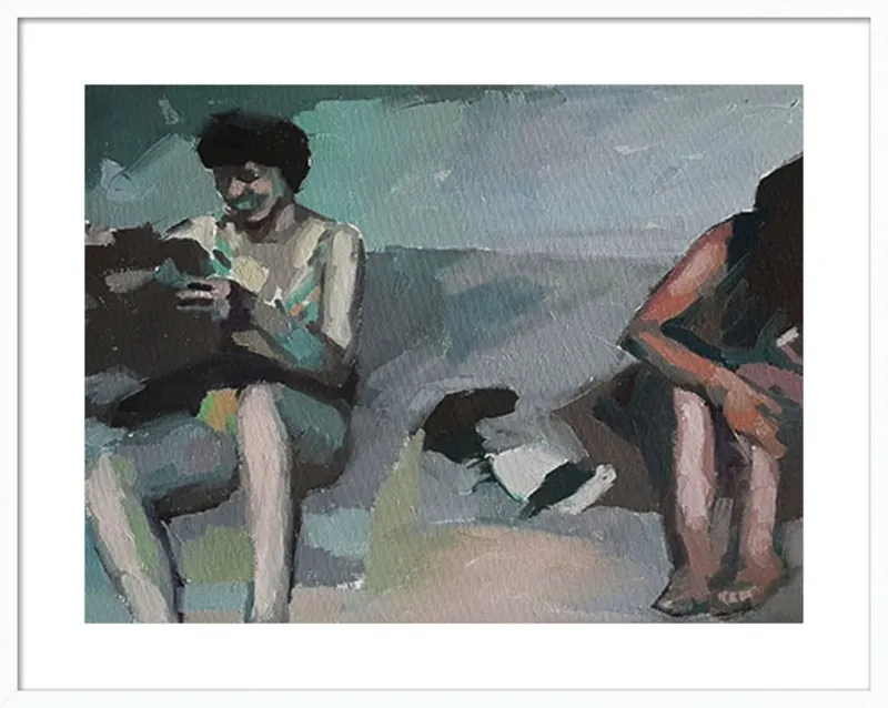 Girls at the beach by Mary Sinner for Artfully Walls