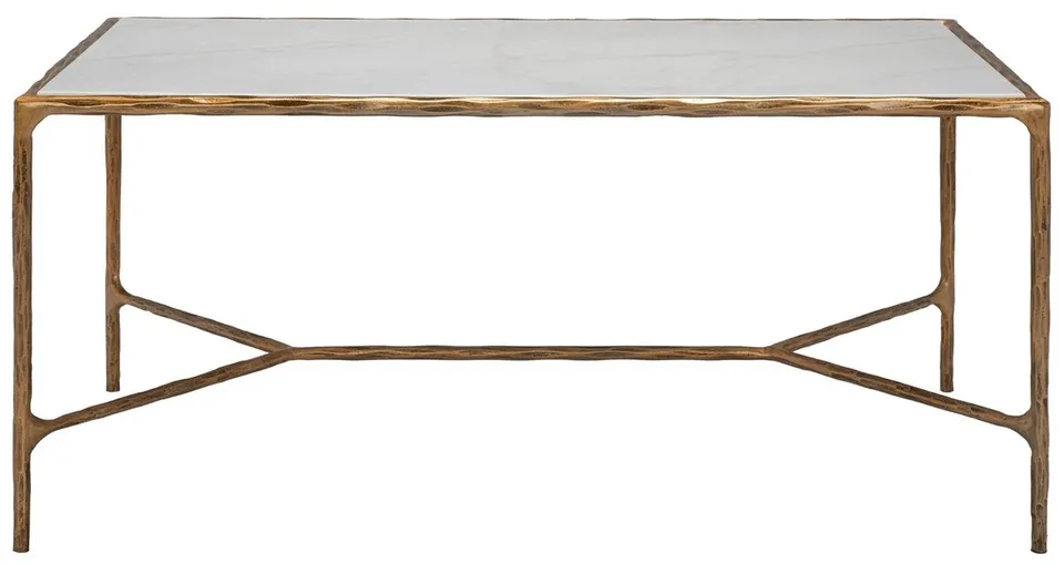Jessa Metal Coffee Table - Brass/White