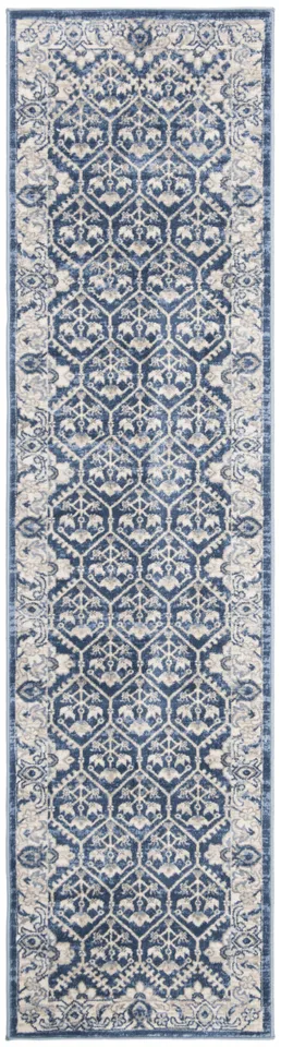 Arlo Home Woven Area Rug, BNT869M, Navy/Light Grey,  2' X 8'