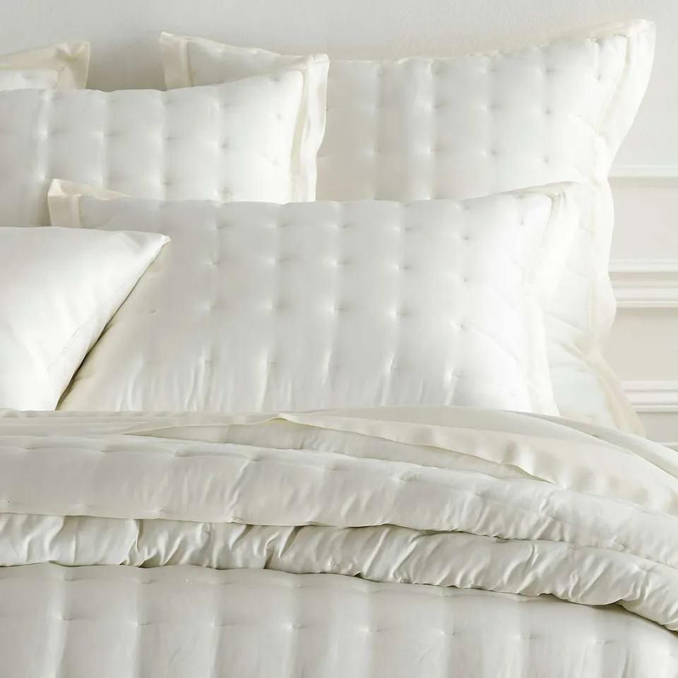 Silken Solid Ivory Puff Sham