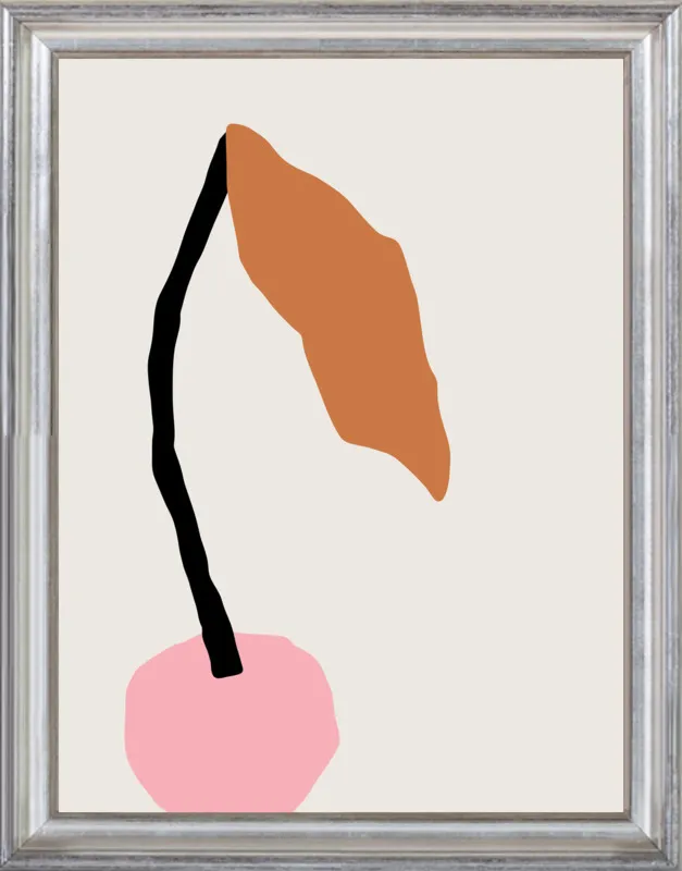 Pink fruit with leaf by Jessica Nielsen for Artfully Walls