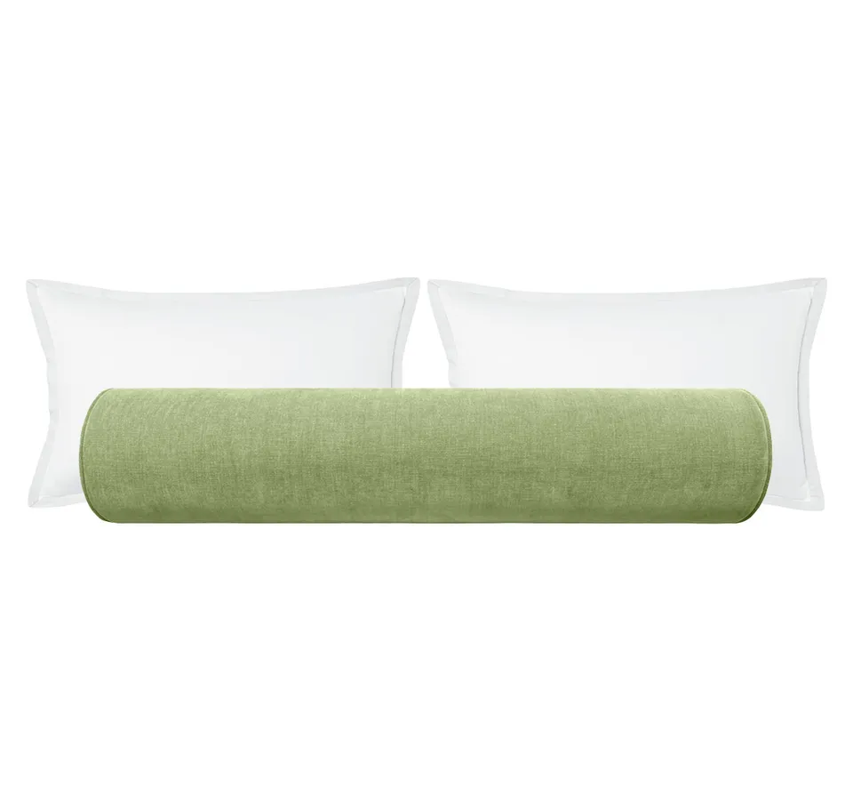 THE BOLSTER :: SIGNATURE CHENILLE // CELADON - TWIN // 9" X 24"