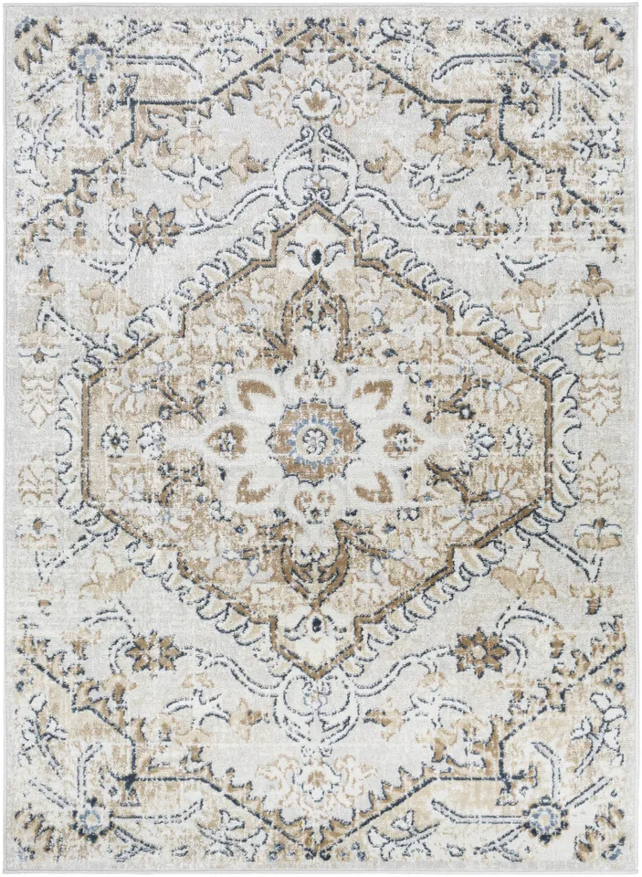St Tropez Beige Indoor 6'7" x 9'2" Machine Woven Rug