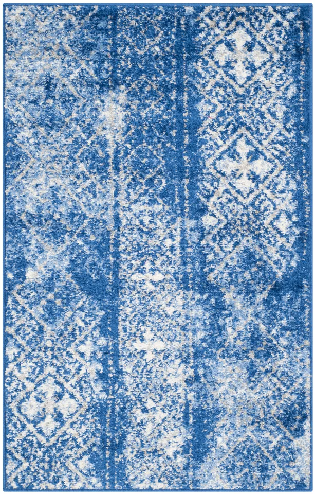 Arlo Home Woven Area Rug, ADR111F, Silver/Blue,  2' 6" X 4'