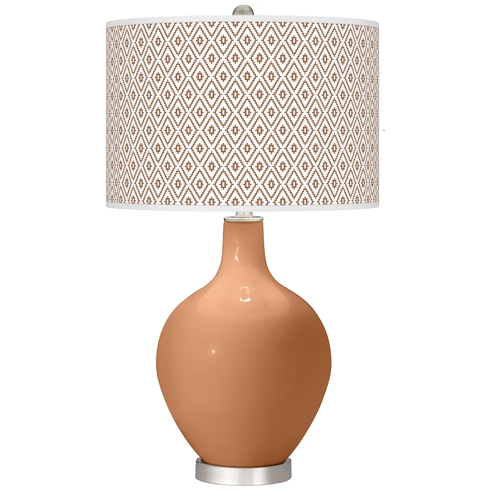 Burnt Almond Diamonds Ovo Table Lamp