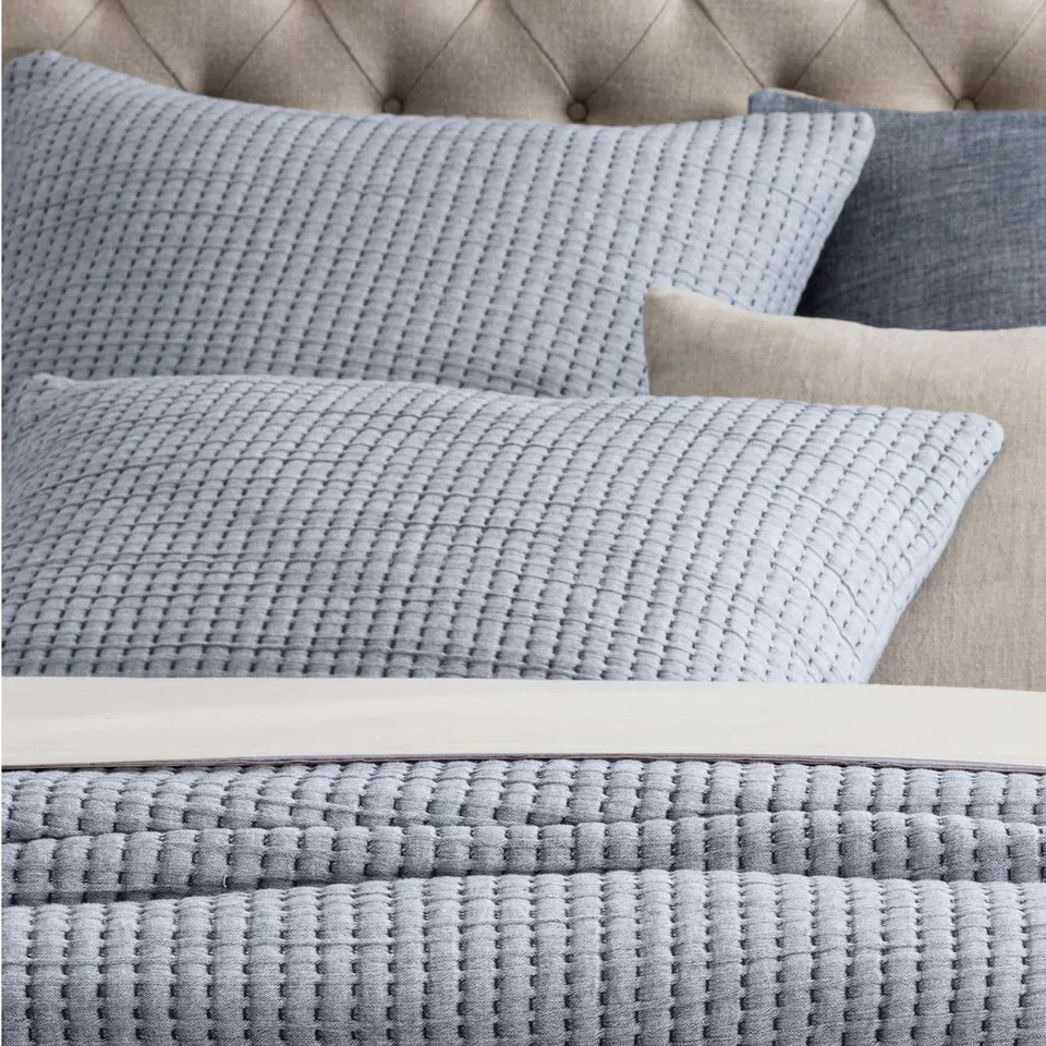 Pick Stitch Navy Matelasse Sham