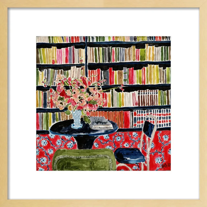 Books with Flowers by Kate Lewis for Artfully Walls