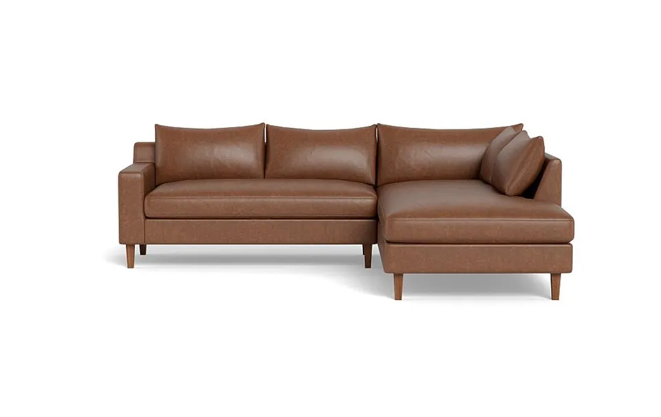 Sloan Leather 3-Seat Right Bumper Sectional