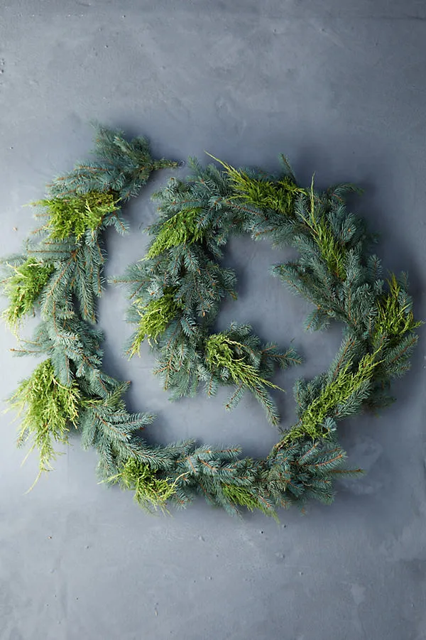 Fresh Juniper + Noble Fir Garland, 12'