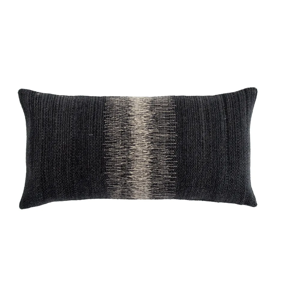 Design (US) Black Gray 12"X24" Pillow