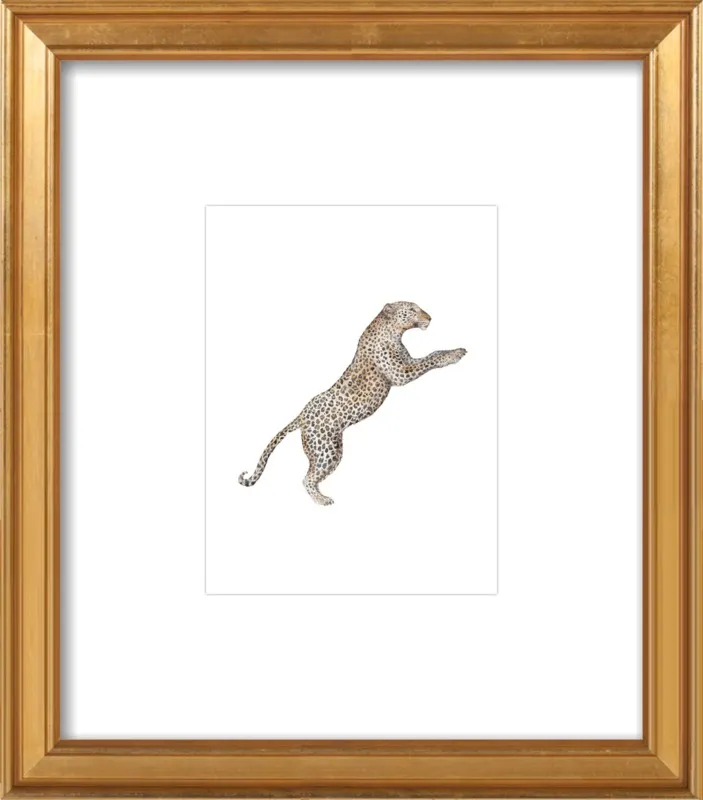 Leaping Leopard Watercolor by Lauren Rogoff for Artfully Walls