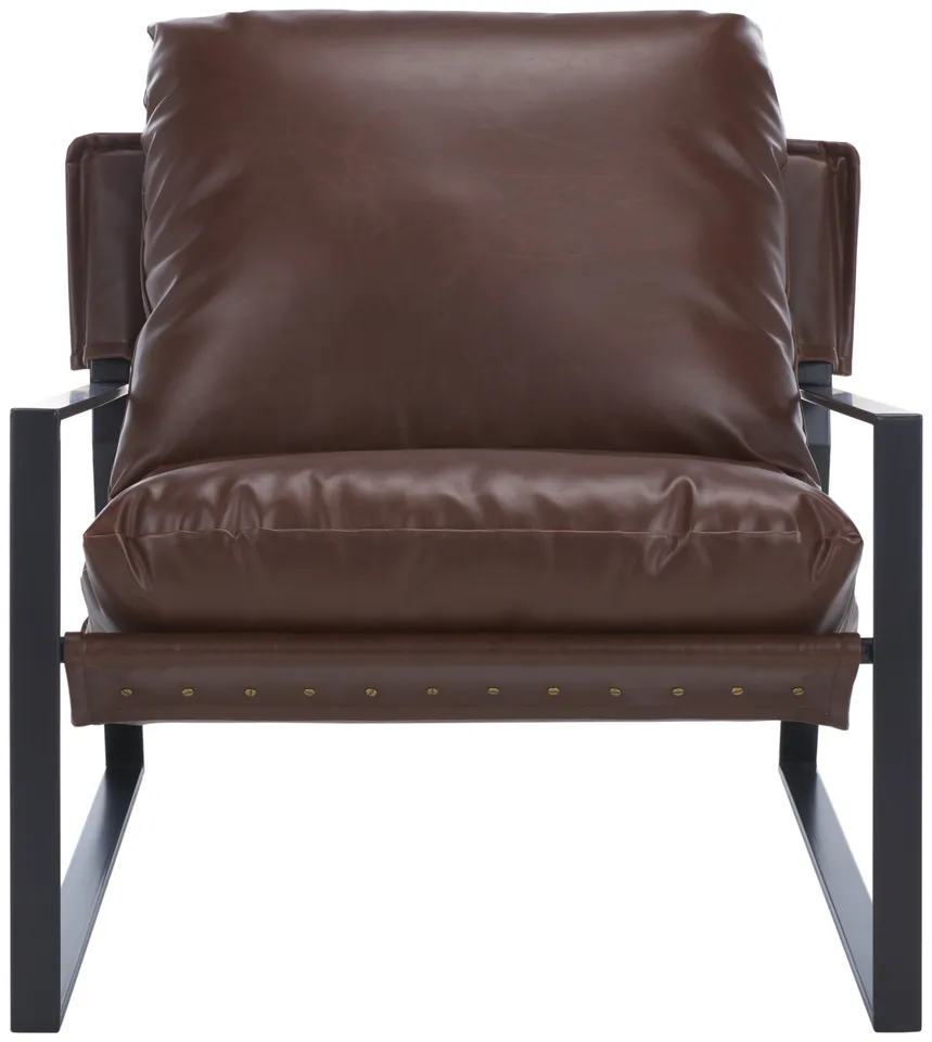 Popham Pillow Top Accent Chair - Dark Brown / Black