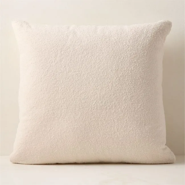 Silves White Performance Boucle Outdoor Throw Pillow 23"x23"