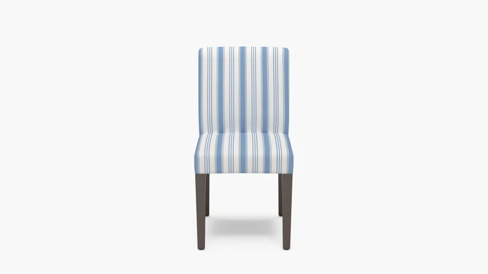 Signature Dining Chair, Cornflower Regency Stripe, Espresso Square Tapered Leg