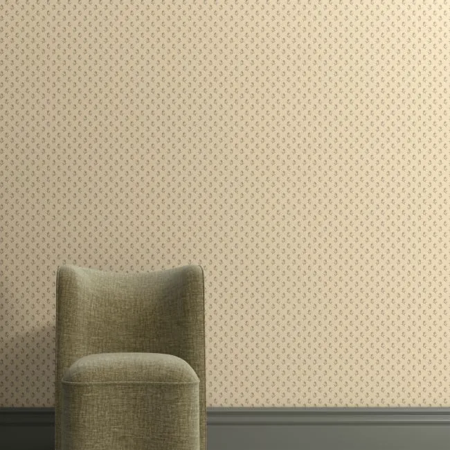 Tuscany Burnt Green Petite Tulip Wallpaper