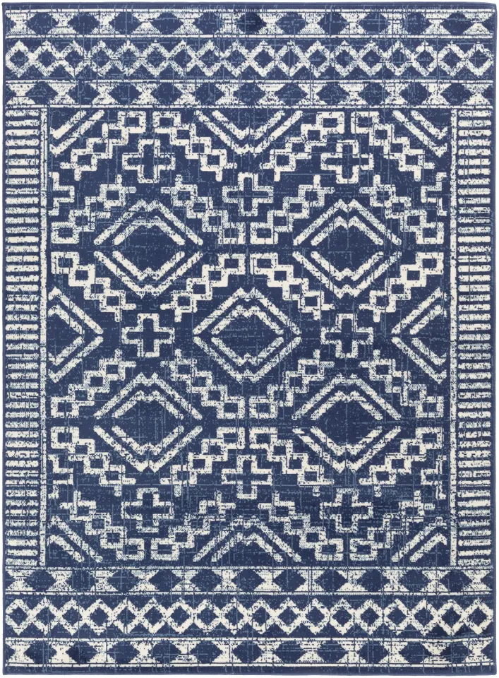 Ustad Blue Indoor 2' x 2'11" Machine Woven Rug