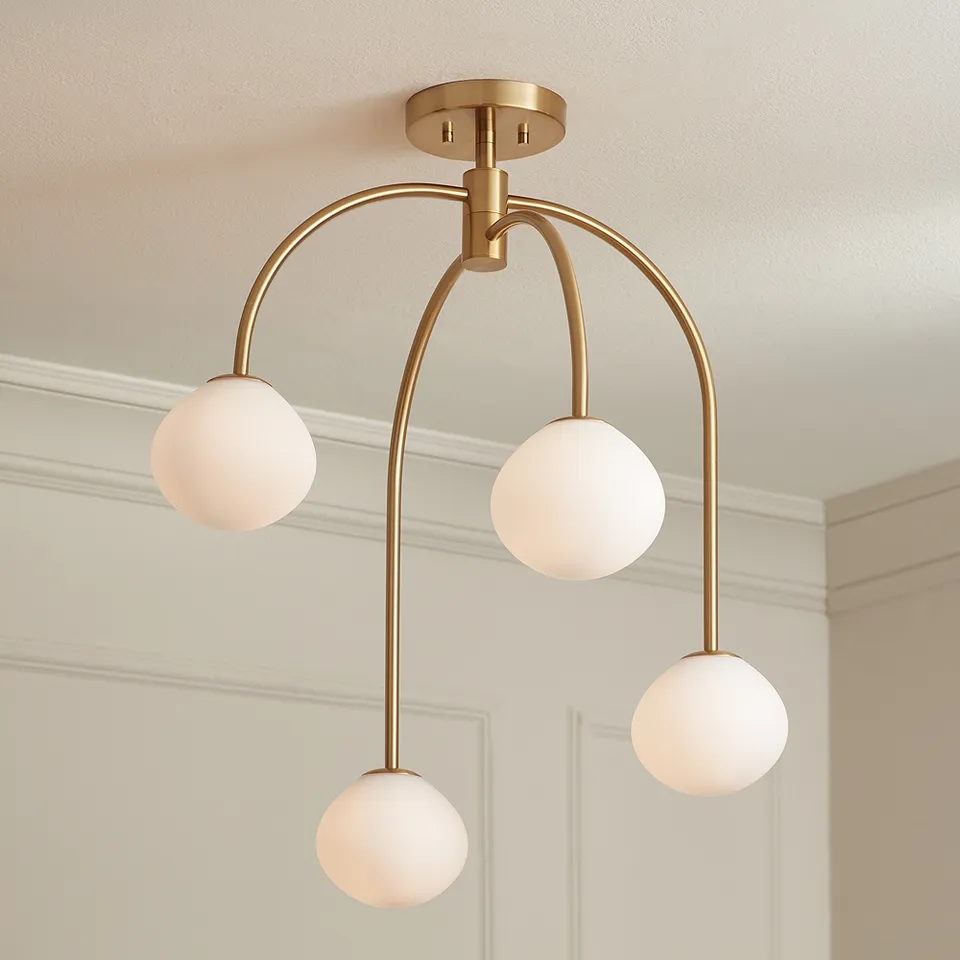 Possini Euro Shamar 26" Wide Warm Brass 4-Light Ceiling Light
