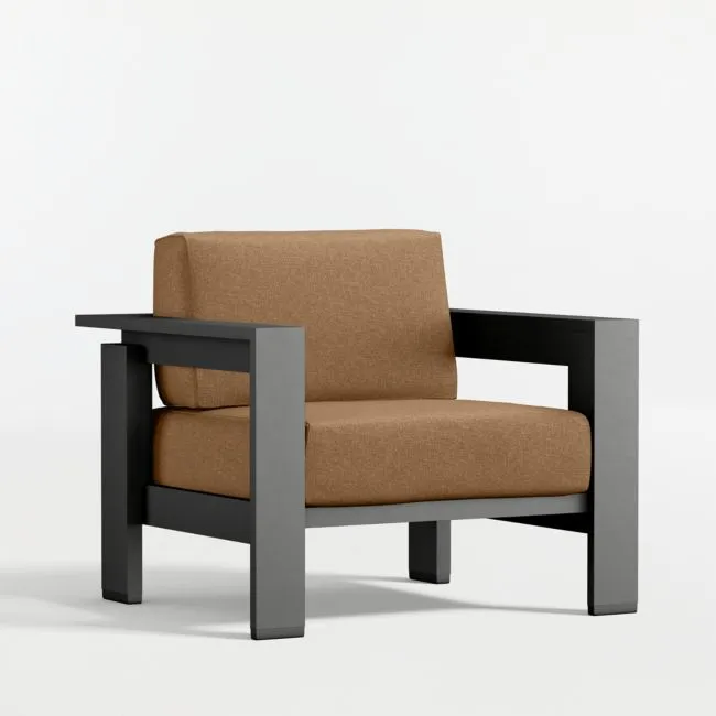 Walker Metal Outdoor Lounge Chair with Cast Teak Sunbrella ® Cushions