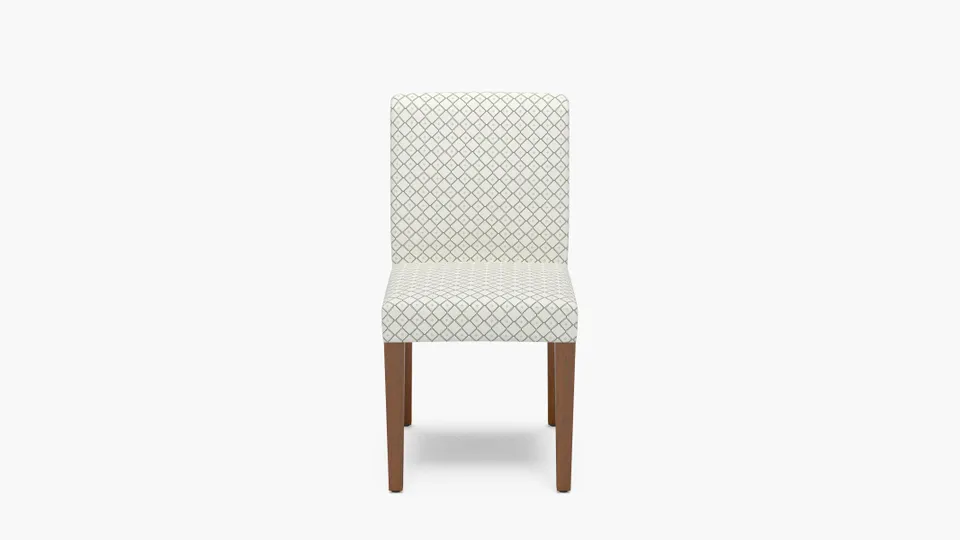 Signature Dining Chair, Jade Petite Lattice, Walnut Square Tapered Leg