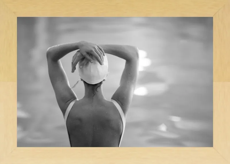 Woman Swimmer in a White Cap by Lucy Snowe for Artfully Walls