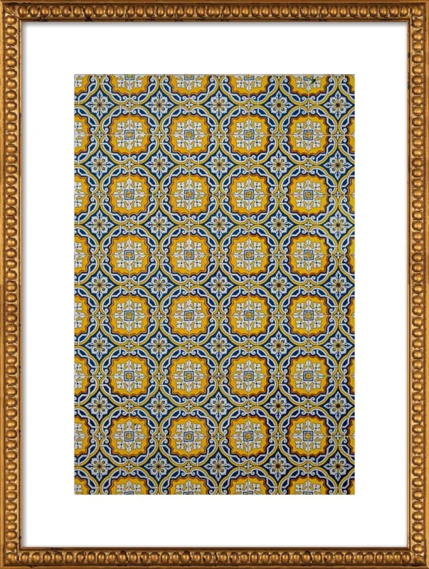 Yellow, Blue and Orange Tiles in Lisbon by Sivan Askayo for Artfully Walls