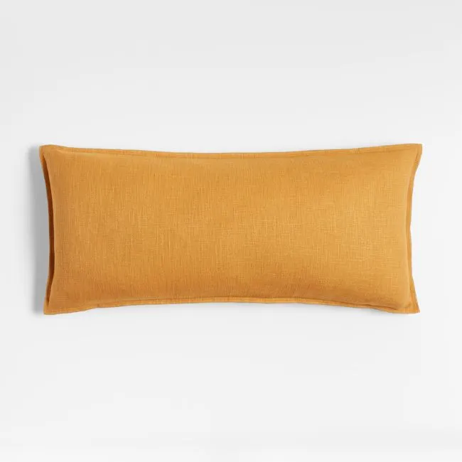 Amber 36x16 Laundered Linen Throw Pillow Cover