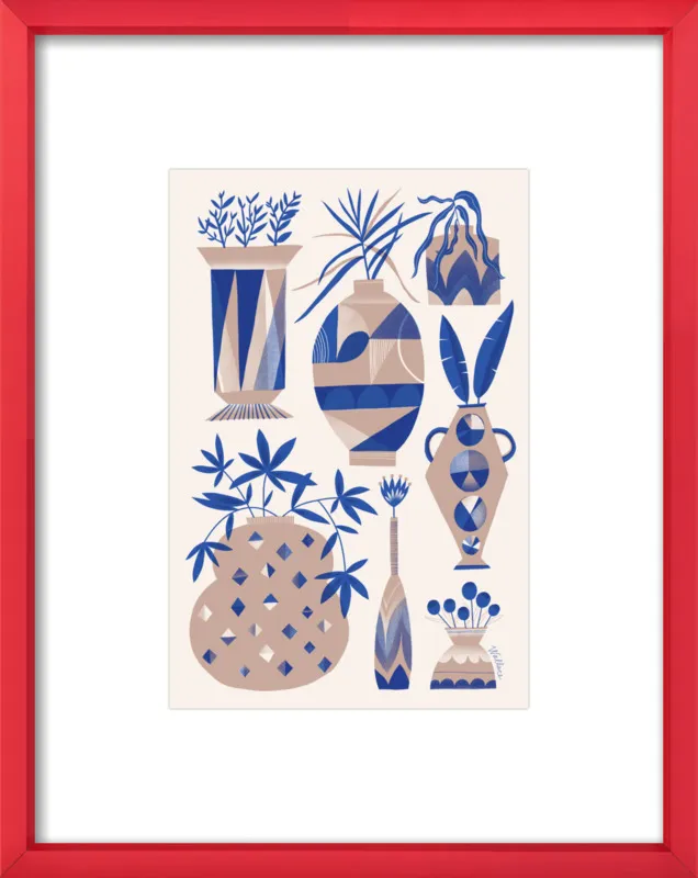 Risograph Vases: suede and cobalt by Erin Wallace for Artfully Walls