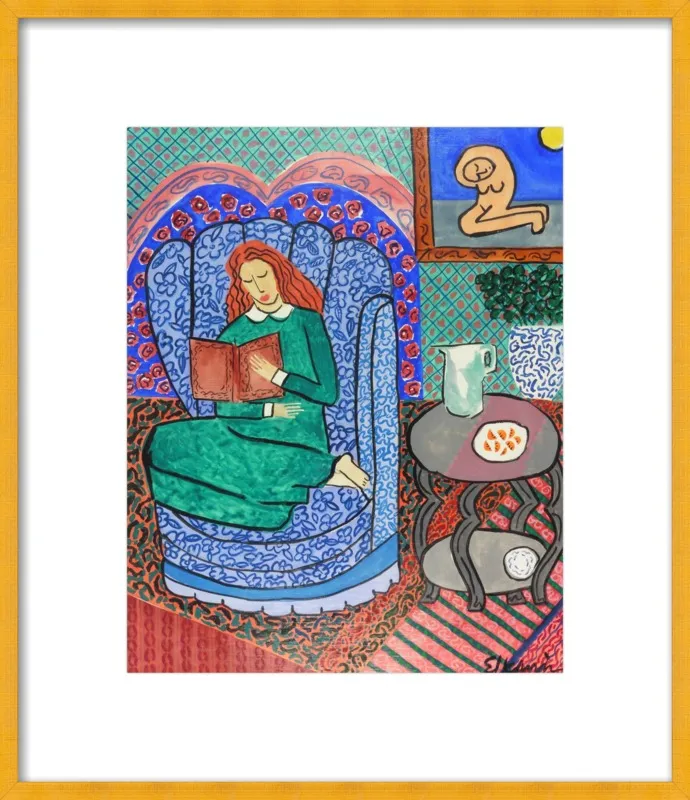 Red Headed Reader by Linda Elksnin for Artfully Walls