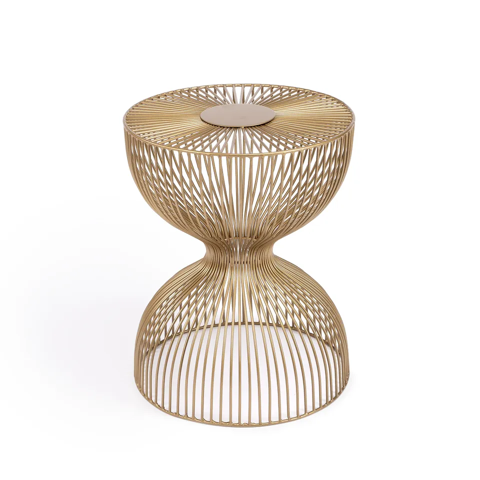 Nicholas Polished Gold Side Table