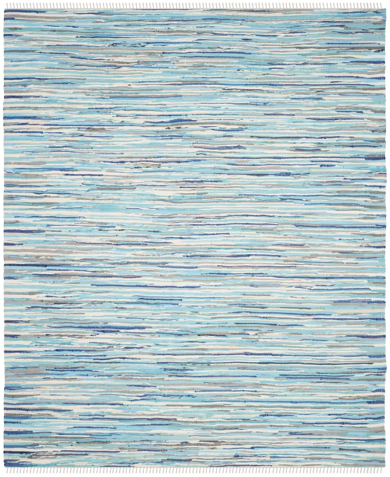 Arlo Home Hand Woven Area Rug, RAR129C, Turquoise/Multi,  10' X 14'