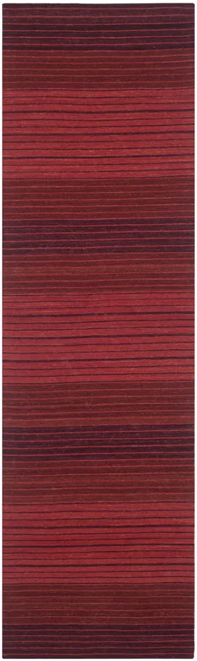Arlo Home Hand Loomed Area Rug, MRB275A, Red,  2' 3" X 8'