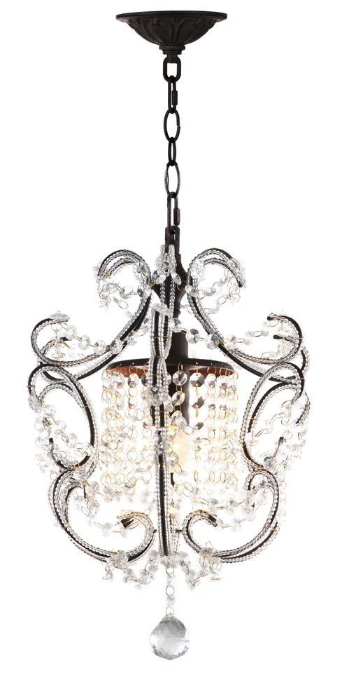 Luna 1 Light 12-Inch Diameter Adjustable Chandelier - Brown