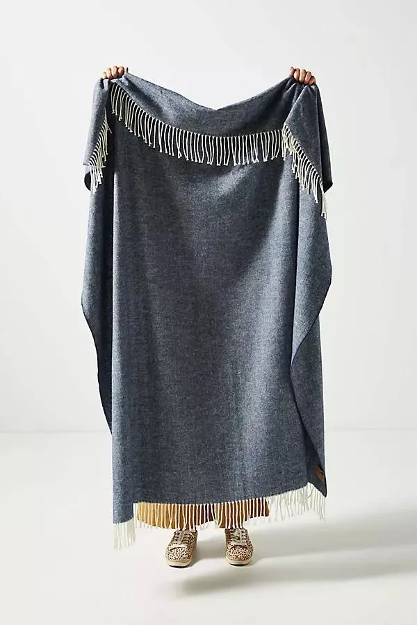Solid Herringbone Throw Blanket