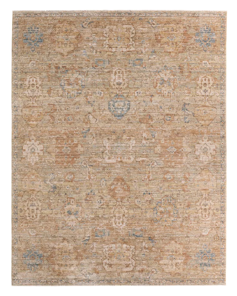 Label J Valdora STN04 Oriental Tan/Blue Runner (2'7"X8' Runner)