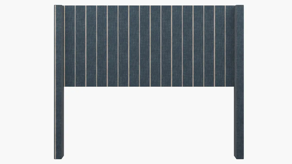 Modern Wingback Headboard, Indigo Fritz, Queen