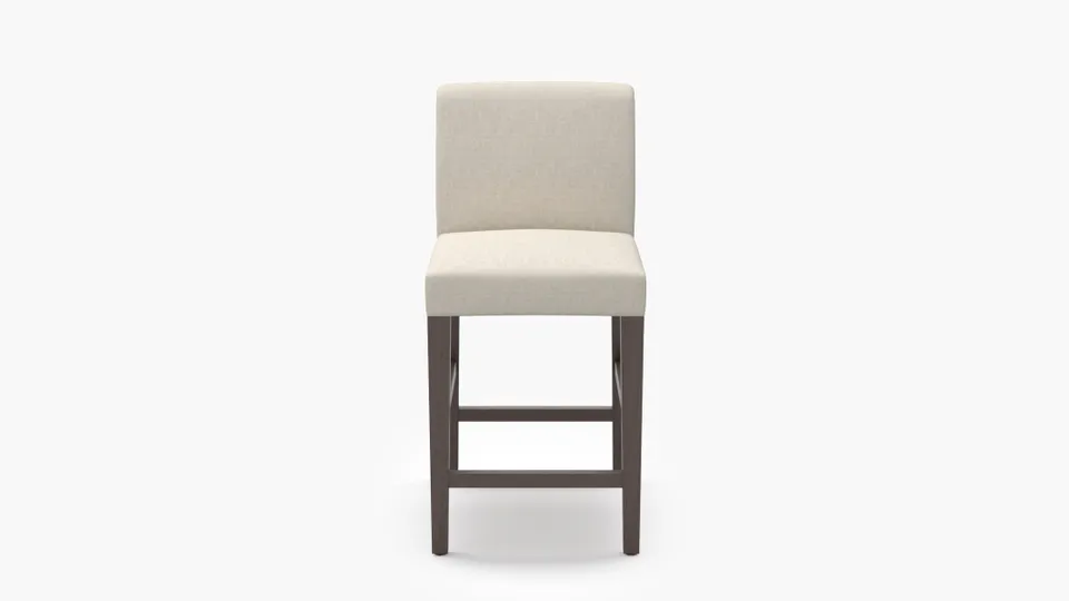Signature Dining Counter Stool, Talc Everyday Linen, Espresso Square Tapered Leg