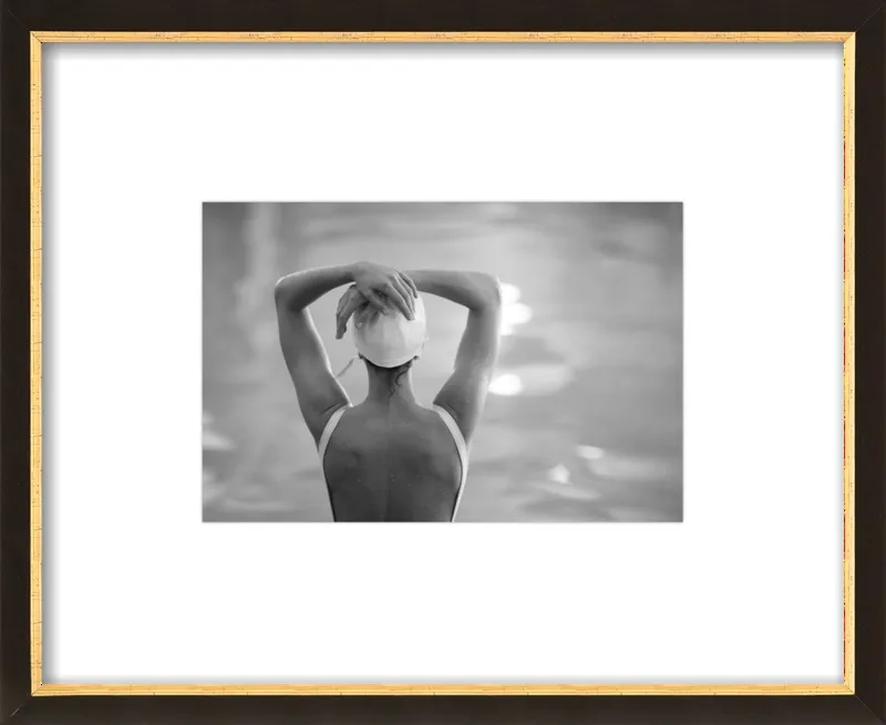 Woman Swimmer in a White Cap by Lucy Snowe for Artfully Walls