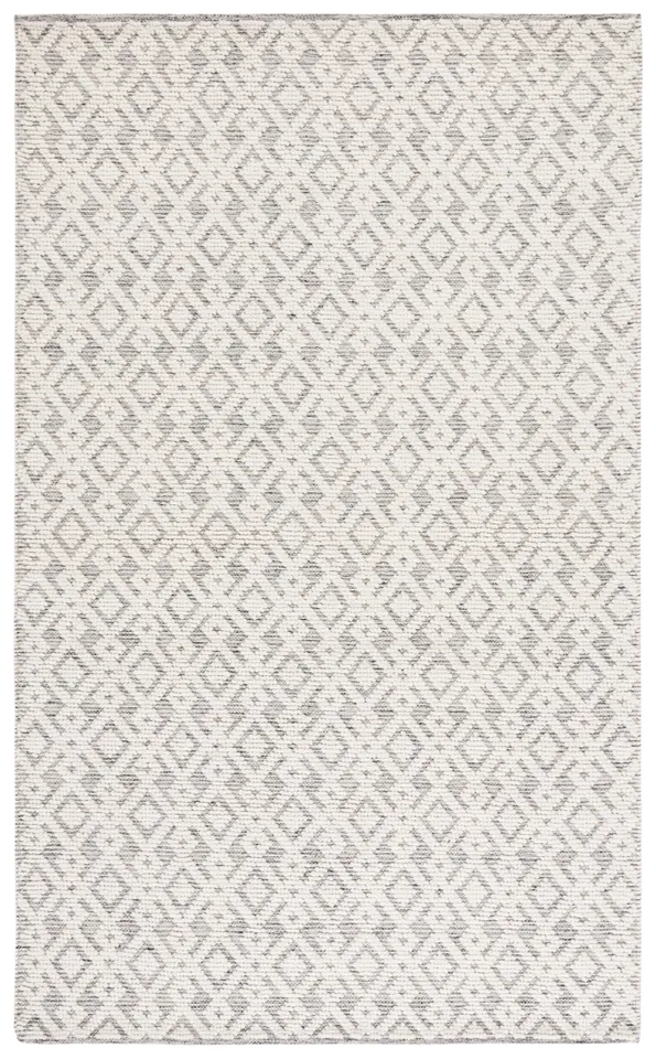 Safavieh Couture Vermont Collection Hand Woven Area Rug, Ivory / Grey, 5' x 8'