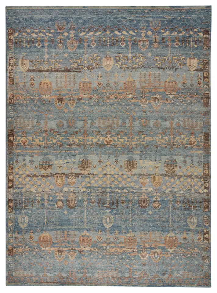 Acantha Hand-Knotted Tribal Blue/ Brown Area Rug (10'X14')
