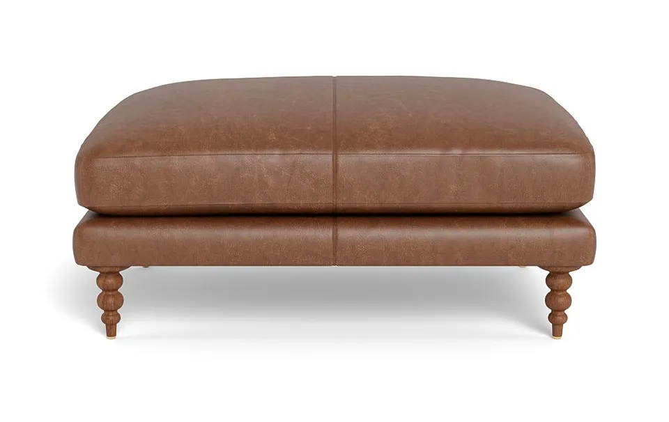 Maxwell Leather Ottoman by Apartment Therapy
