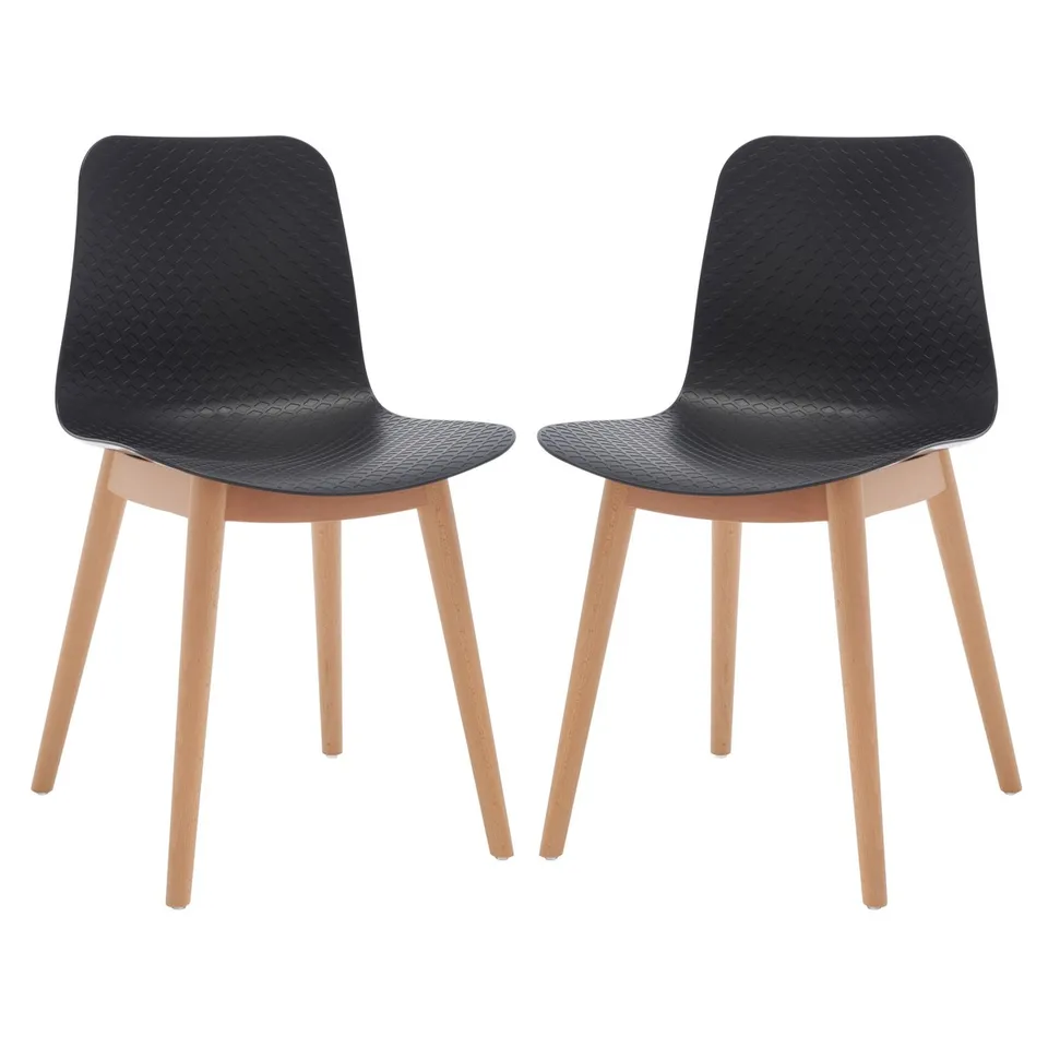 Haddie Molded Plastic Dining Chair - Black/Natural